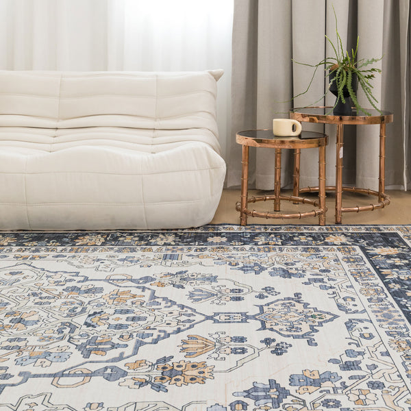 Large navy rug sales