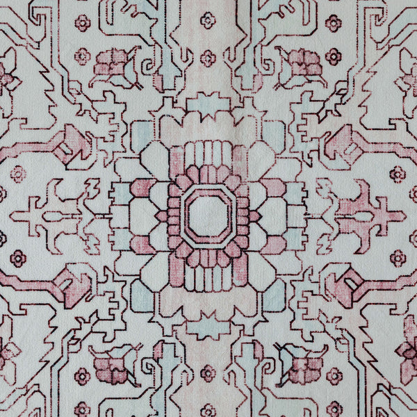 Deal Hallway Runner Pastel Pink Soft Plush Persian Rug Machine Washable Mat 80x300cm