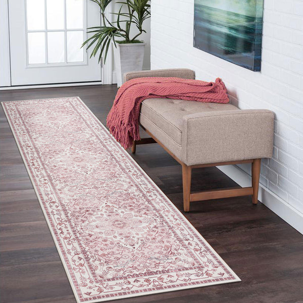 Extra Large Rug Pastel Pink Retro Lounges Carpet Beautiful Soft Plush Runner Machine Washable Mat - Rugaustralia