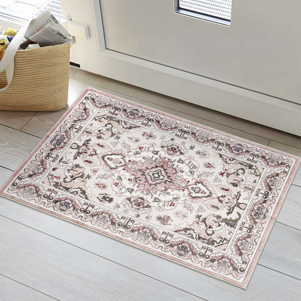 Flash Deal Extra Large Rug Pink Soft Plush Retro Traditional Carpet Machine Washable Runner