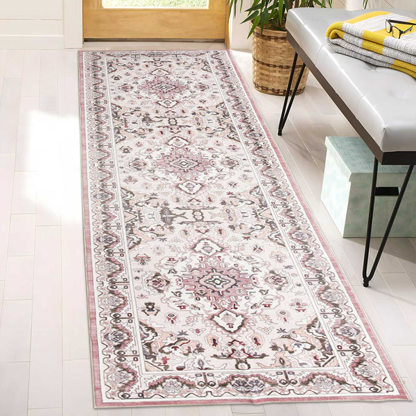 Flash Deal Extra Large Rug Pink Soft Plush Retro Traditional Carpet Machine Washable Runner