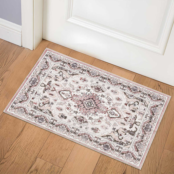 Flash Deal Extra Large Rug Pink Soft Plush Retro Traditional Carpet Machine Washable Runner