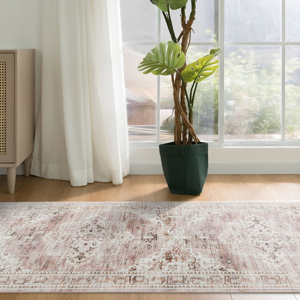 Dusty Pink Floor Runner Soft Plush Long Hallway Runners Washable Carpet 80x300cm