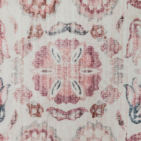 Pink Hallway Runner Machine Washable Non Slip Rug Beautiful Mandala Mat 80x300cm