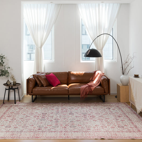 Extra Large Blush Pink Beautiful Allover Machine Washable Carpet Non Slip Runner Rug