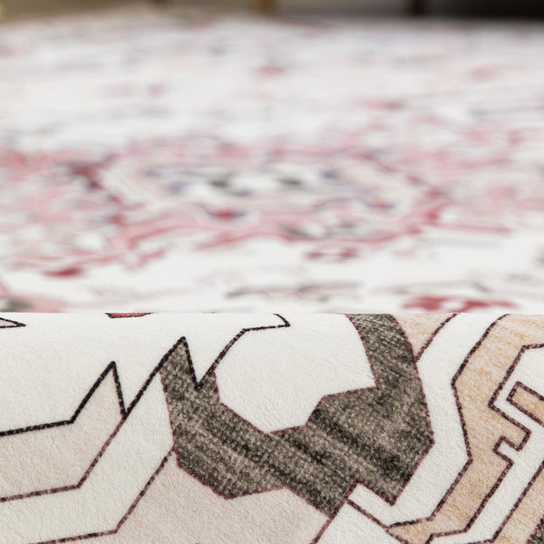 Flash Deal Extra Large Rug Pink Soft Plush Retro Traditional Carpet Machine Washable Runner