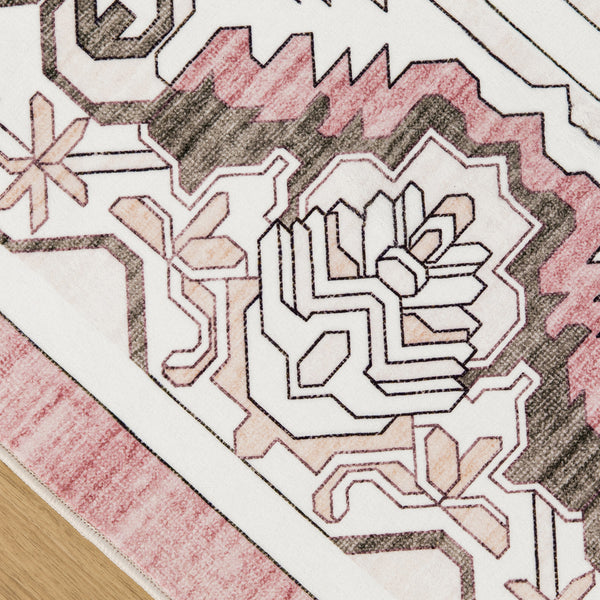 Flash Deal Extra Large Rug Pink Soft Plush Retro Traditional Carpet Machine Washable Runner