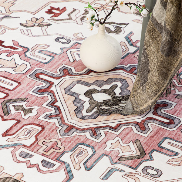 Flash Deal Extra Large Rug Pink Soft Plush Retro Traditional Carpet Machine Washable Runner