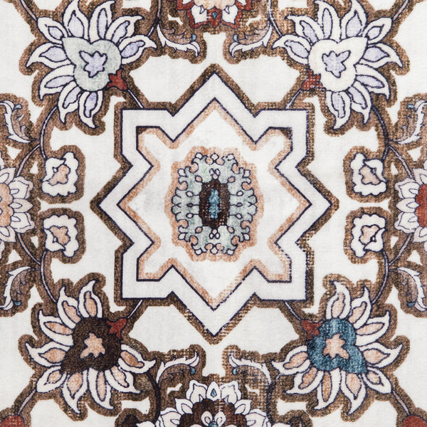 Extra Large Rug Rust Red Soft Plush Daisy Allover Vintage Retro Carpet Machine Washable Mat