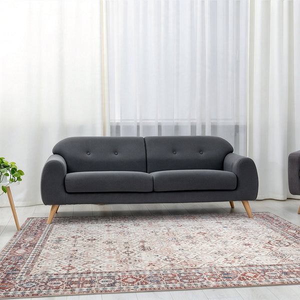 Extra Large Floor Rug Terra Cotta Soft Plush Trellis Diamond Modern Retro Carpet Machine Washable
