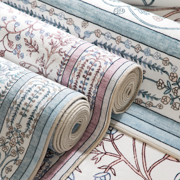 Extra Large Floor Rug Sage Green Elegant Vines Machine Washable Carpet Botanical Leaf Rugs Non Slip Soft Corridor Runner