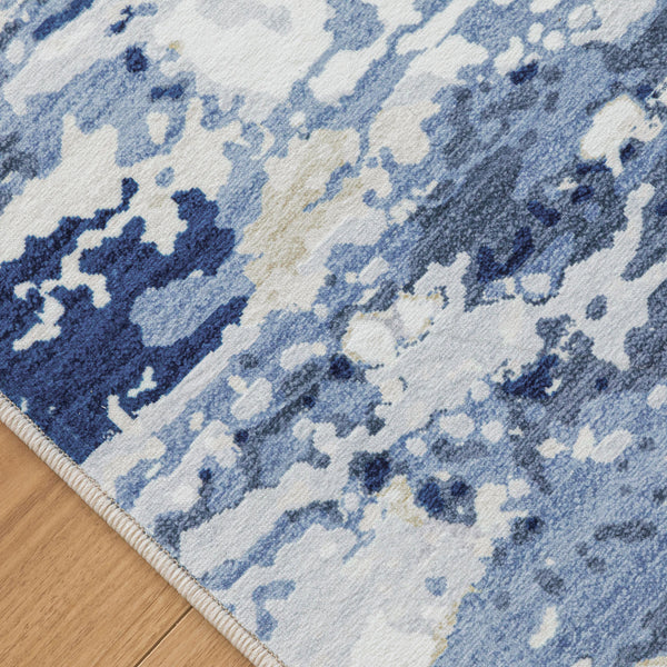 Blue Hallway Runner Soft Plush Corridor Rug Machine Washable Kitchen Mat 80x300c