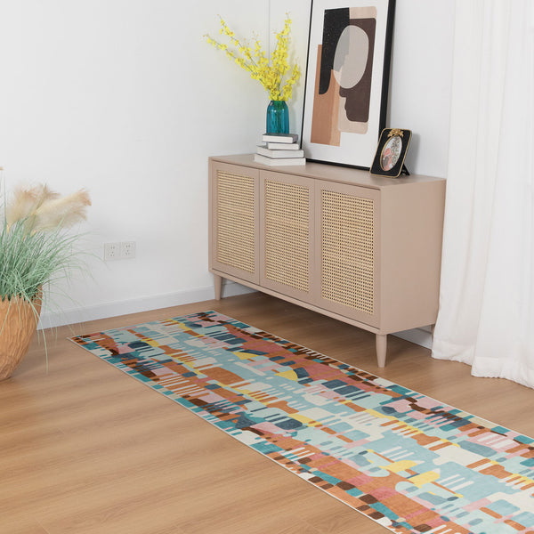 Orange Multi Floor Runner Stunning Soft Entry Way Carpet Machine Washable 80x300