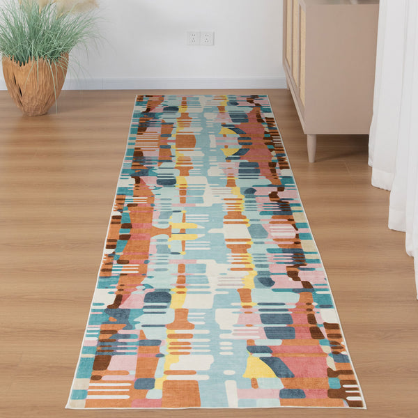 Orange Multi Floor Runner Stunning Soft Entry Way Carpet Machine Washa ...
