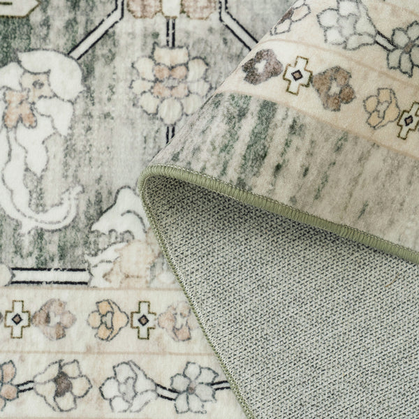 Hallway Runner Sage Green Distressed Beautiful Entry Way Runner 80x300cm