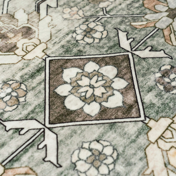 Extra Large Floor Rug Sage Green Distressed Retro Lounges Carpet Machine Washable Rugs