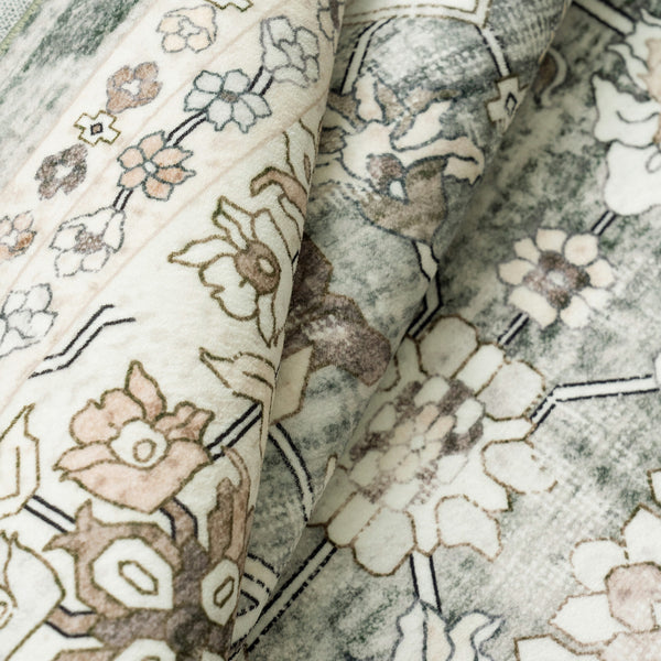 Hallway Runner Sage Green Distressed Beautiful Entry Way Runner 80x300cm
