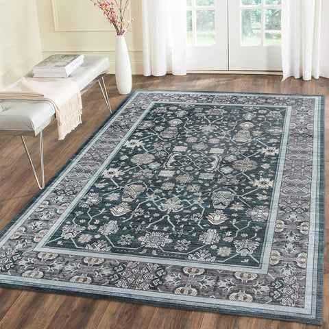 Extra Large Washable Rug Teal Turquoise Blue Soft Plush Traditional Carpet Mats Hall Way Runner