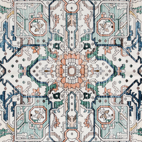 Teal Turquoise Blue Hallway Runner Soft Plush Vintage Blue Rug Non Slip 80x300cm