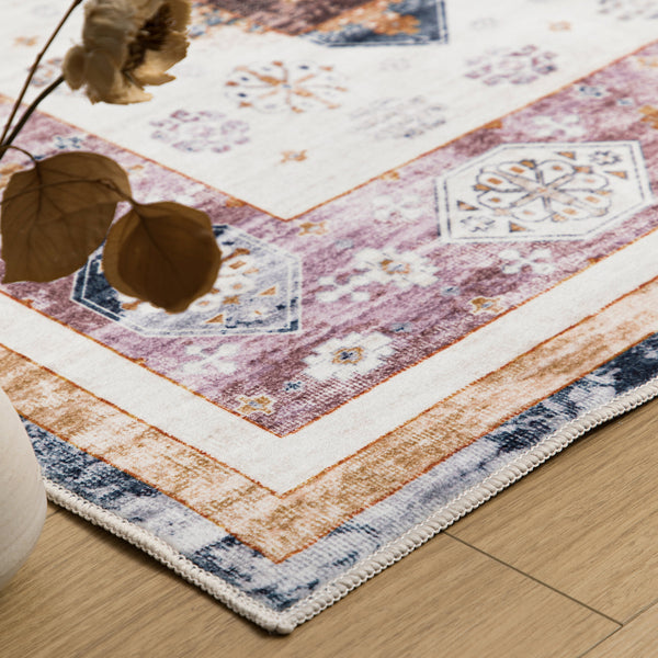 Orange Hallway Runner Beautiful Diamond Retro Carpet Washable Mat 80x300cm