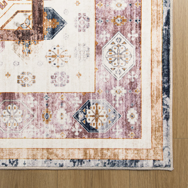 Extra Large Area Rug Terracotta Diamond Subtle Kilim Carpet Machine Washable Mat