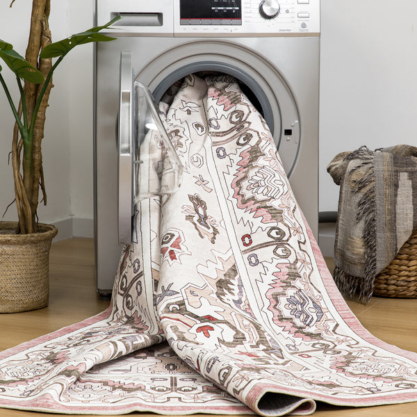 Flash Deal Extra Large Rug Pink Soft Plush Retro Traditional Carpet Machine Washable Runner