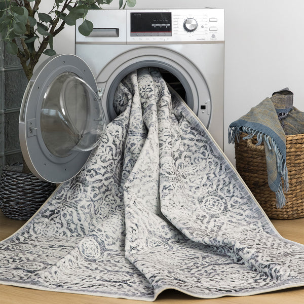 Extra Large Floor Rug Light Grey Plush Warm Geometric Diamond Carpet Machine Washable Runner