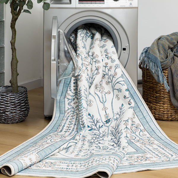 Extra Large Floor Rug Sage Green Elegant Vines Machine Washable Carpet Botanical Leaf Rugs Non Slip Soft Corridor Runner