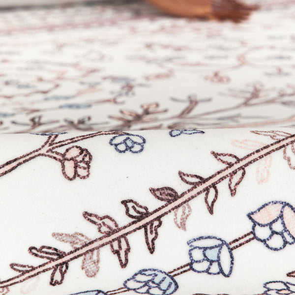 Extra Large Floor Rug Dusty Rose Pink  Beautiful Vines Machine Washable Carpet Non Slip Soft Hallway Rug