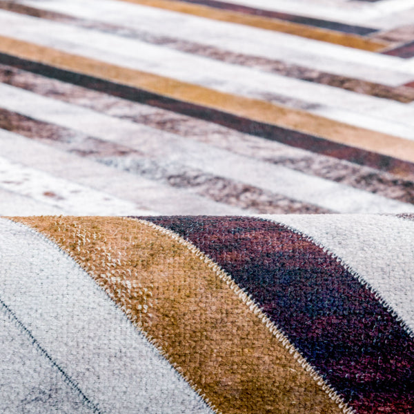 Hallway Runner Faux Cowhide Zigzag Corridor Runners Non Slip Carpet Washable 80x300cm CON05