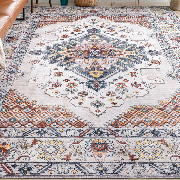 Extra Large Rug Gold Ivory Charming Blossom Medallion Lounges Carpet Runner Rugs Machine Washable