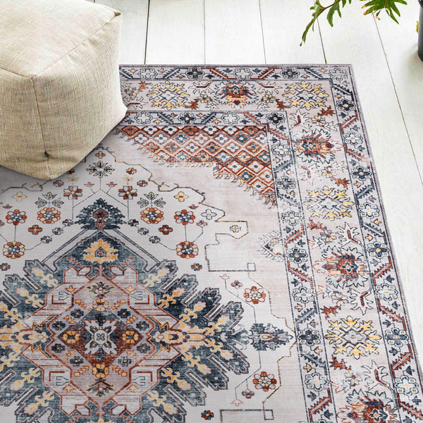 Extra Large Rug Gold Ivory Charming Blossom Medallion Lounges Carpet Runner Rugs Machine Washable