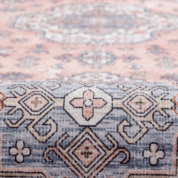 Pastel Pink Floor Rug Runner Corridor Entry Way Carpet Durable Washable Mat 80x300cm