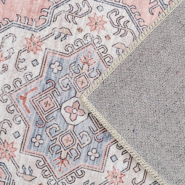 Pastel Pink Floor Rug Runner Corridor Entry Way Carpet Durable Washable Mat 80x300cm