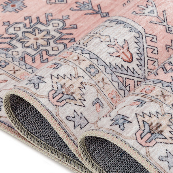 Pastel Pink Floor Rug Runner Corridor Entry Way Carpet Durable Washable Mat 80x300cm