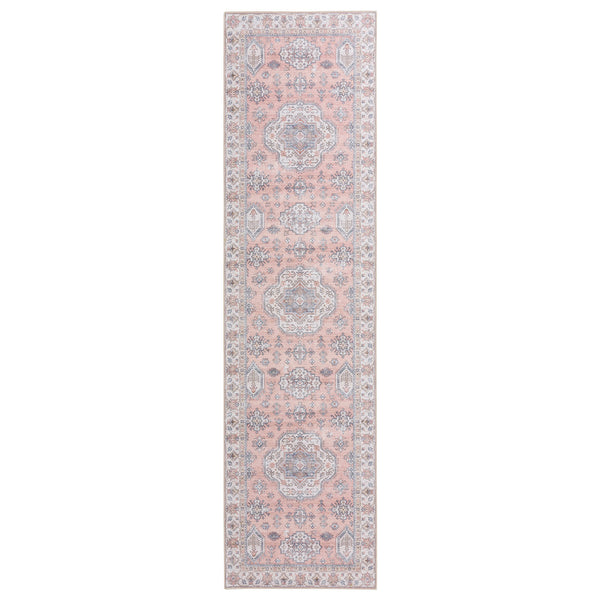 Pastel Pink Floor Rug Runner Corridor Entry Way Carpet Durable Washable Mat 80x300cm