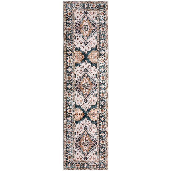 Extra Large Rugs Blue Pink Soft Distressed Vintage Traditional Carpet Hall Runner Machine Washable