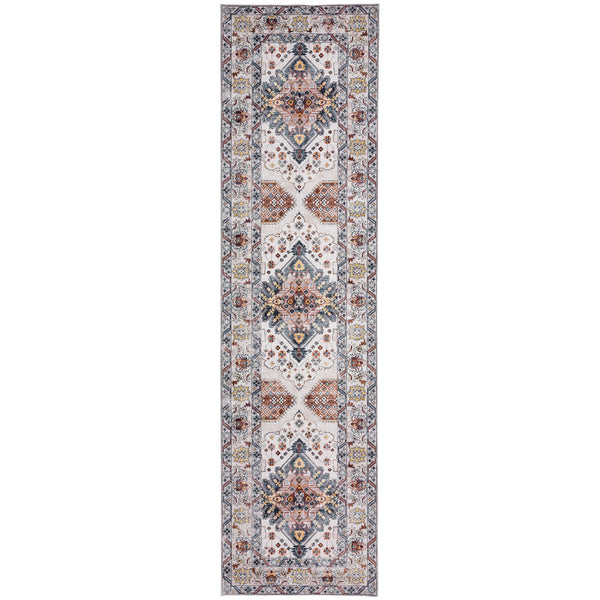 Hallway Runner Ivory Gold Non Slip Allover Blossom Entrance Rug Carpet Washable 80x300cm