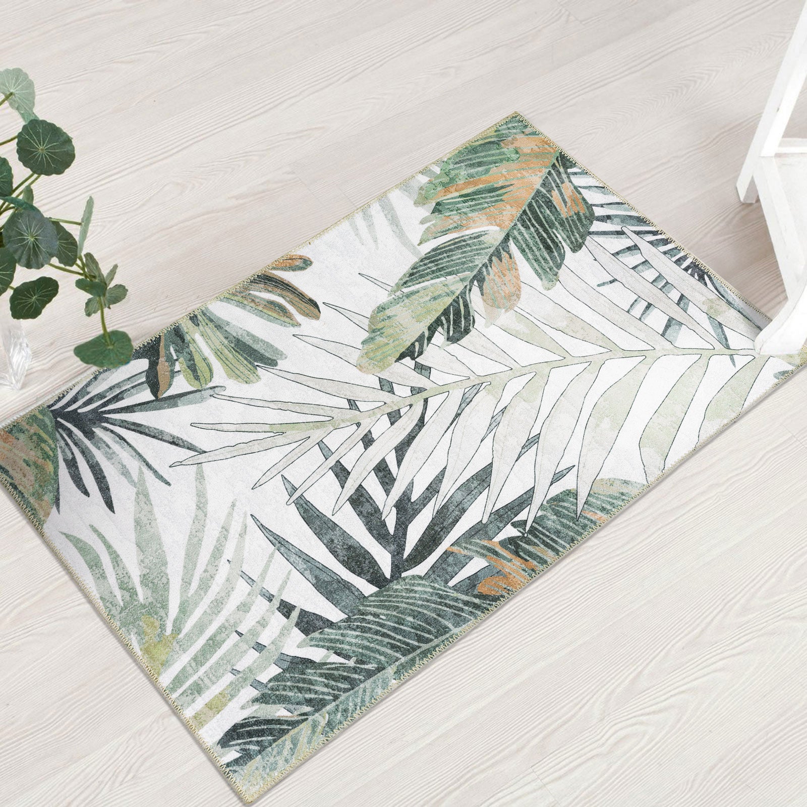Extra Large Rug Tropical Leaves Subtle Green Modern Carpet Corridor Ru ...