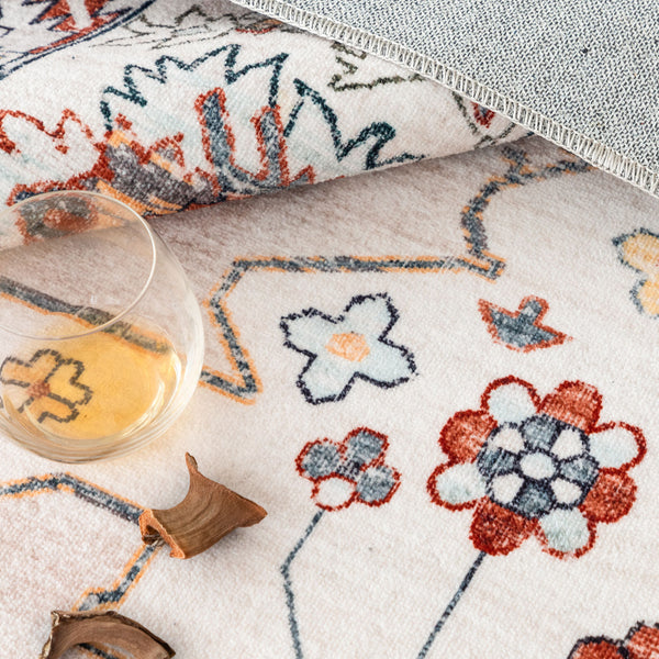 Extra Large Rug Gold Ivory Charming Blossom Medallion Lounges Carpet Runner Rugs Machine Washable